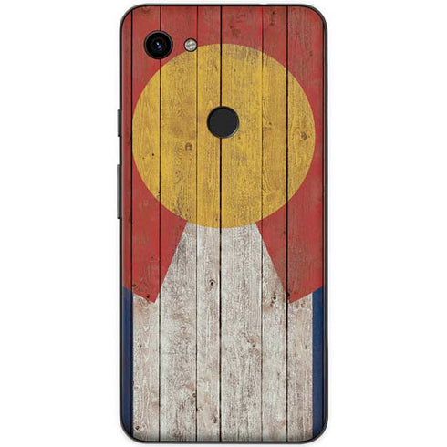 Colorado Flag Dark Wood Google Pixel 3a XL Skin